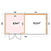 Telluria Metallgerätehaus Classico 3030 mit Lounge L rechts inkl. 2 Fenster (Außenmaß inkl. Dachüberstand (B x T): 662 x 318 cm, Stahl, Lichtgrau, Ohne Set) | BAUHAUS