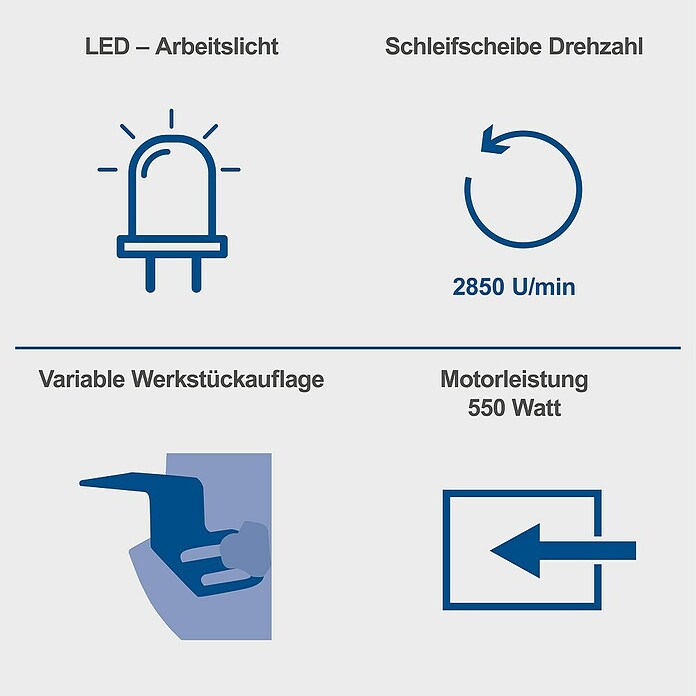 Scheppach Doppelschleifer BG 200 (550 W, 2.850 U/min, Durchmesser Schleifscheibe: 200 mm)