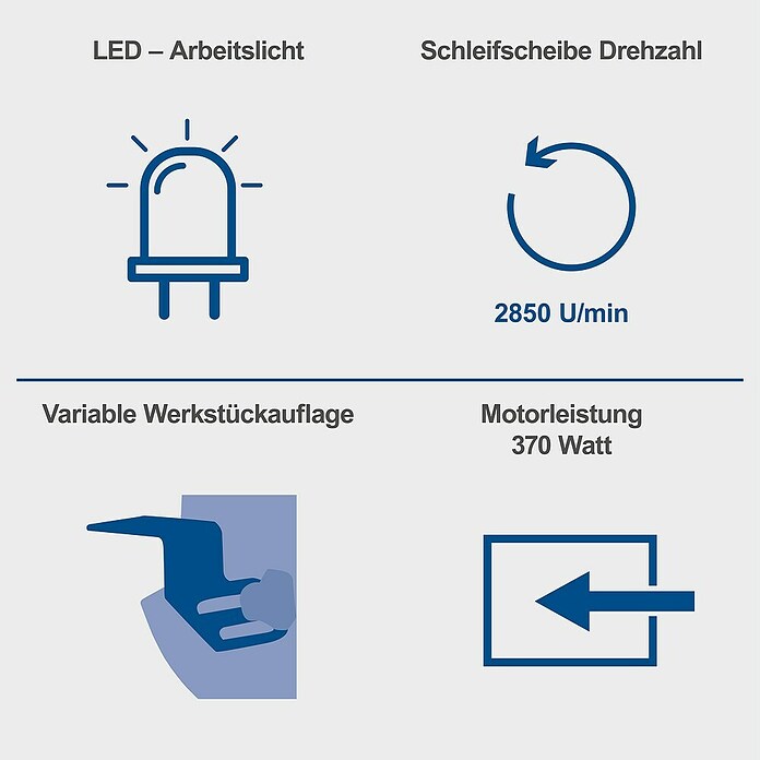 Scheppach Doppelschleifer BG 150 (370 W, 2.850 U/min, Durchmesser Schleifscheibe: 150 mm)