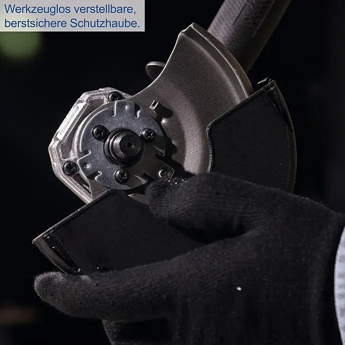Scheppach IXES 20V Akku-Winkelschleifer BC-AG125-X - 20 V, Ohne Akku, Durchmesser Scheibe: 125 mm - Werkzeuglos verstellbare Schutzhaube einer Flex mit splitterfreiem Design für mehr Sicherheit bei Schleifarbeiten.