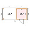 Telluria Metallgerätehaus Classico 2424 mit Open Lounge L rechts (Außenmaß inkl. Dachüberstand (B x T): 542 x 258 cm, Stahl, Lichtgrau/Anthrazit, Ohne Set) | BAUHAUS