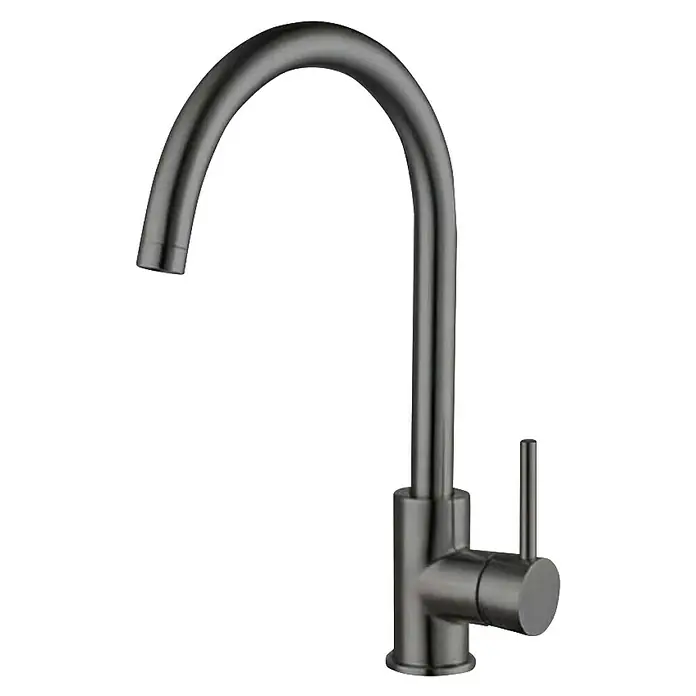 Grifo de cocina Acuario - Antracita, Satinado - Un elegante grifo moderno en metal oscuro. El diseño minimalista y las curvas suaves lo convierten en un foco de atención.