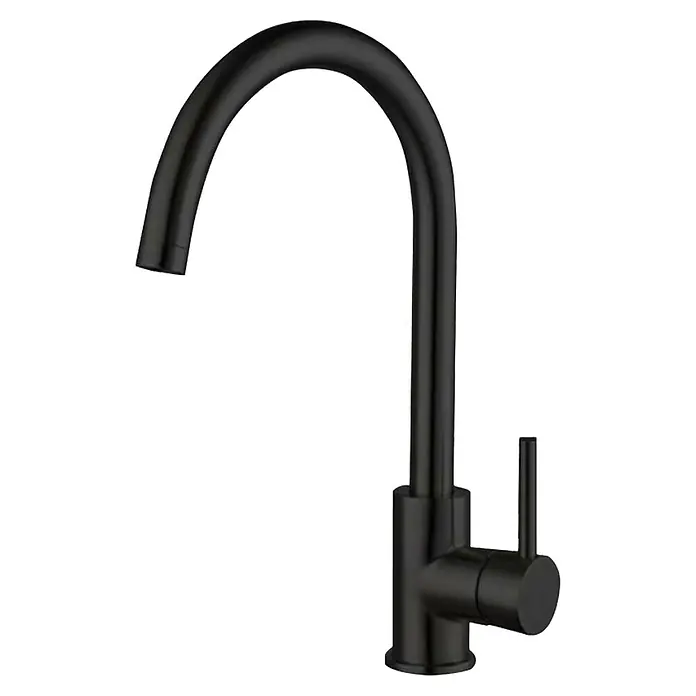 Grifo de cocina Acuario - Negro, Mate - Grifo de cocina negro con caño alto y mezclador monomando, que combina funcionalidad con un diseño elegante para cocinas modernas.