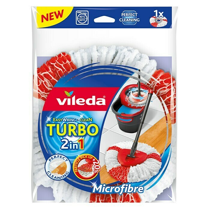 Vileda Ersatz-Bezug Easy Wring Supermocia TurboPassend für: Vileda Turbo Wischmop Front View