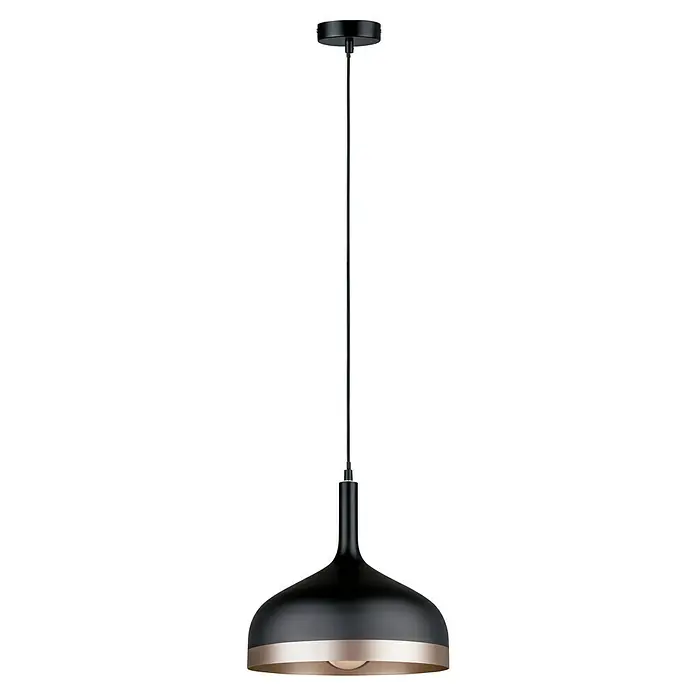 Paulmann Neordic Pendelleuchte Embla - Höhe: 110 cm, Schwarz/Kupfer - Elegante Pendelleuchte mit schwarzem Lampenschirm und Kupferakzent, ideal für moderne Innenräume und stilvolle Beleuchtung.