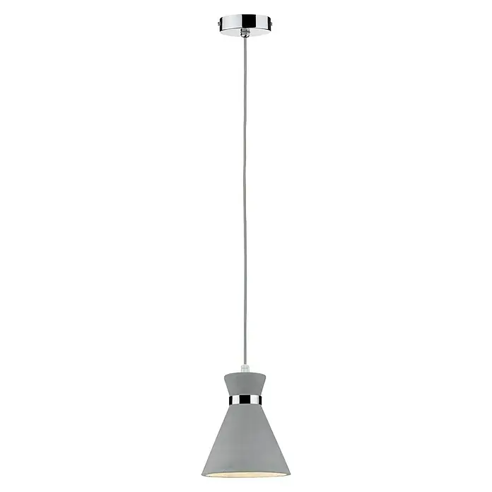 Paulmann Pendelleuchte Verve - 20 W, Chrom/Grau, E27 - Elegante Pendelleuchte mit grauem Lampenschirm und polierten Chromdetails. Perfekt für modernes Interieur und stilvolle Beleuchtungslösungen.