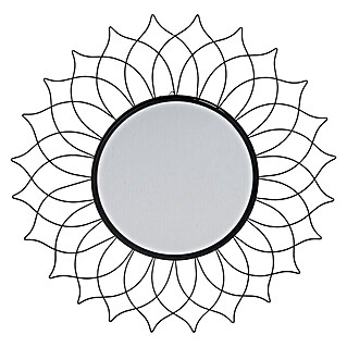 Ogledalo z okvirjem Sonne (Kovina, Črna)