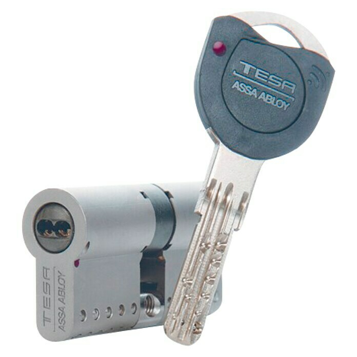 Tesa Assa Abloy Cilindro de perfil de seguridad TK100 (Número de llaves: 5  ud., Longitud total interior/exterior: 30/40 mm, Níquel)