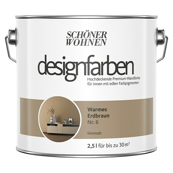 Schöner Wohnen Wandfarbe (Warmes Erdbraun, 2,5 l, Feinmatt)