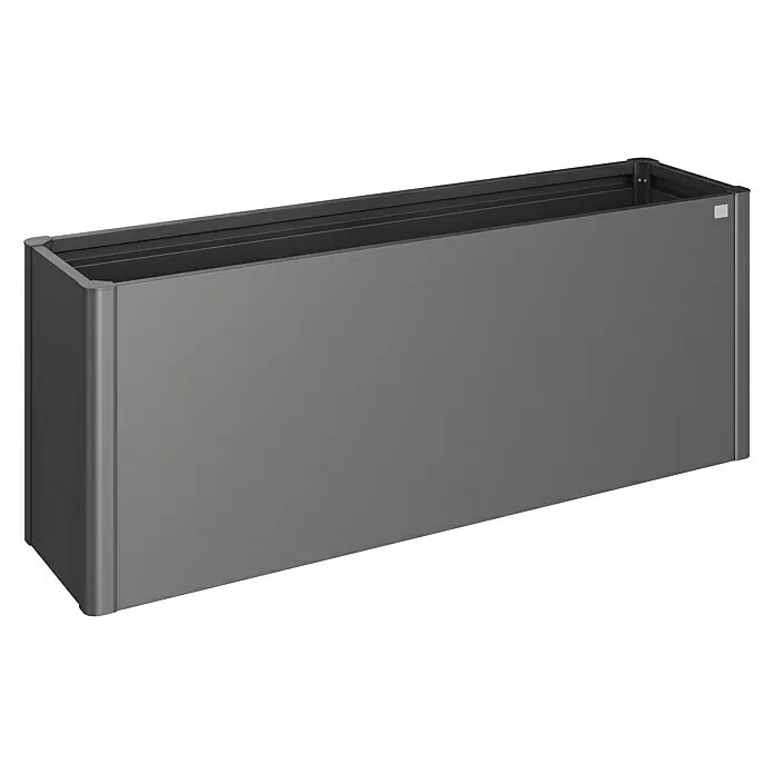 Biohort Hochbeet - 201 x 53 x 77 cm, Stahl, Dunkelgrau Metallic - Dunkelgrauer, rechteckiger Pflanzkasten aus Metall mit modernem Design.