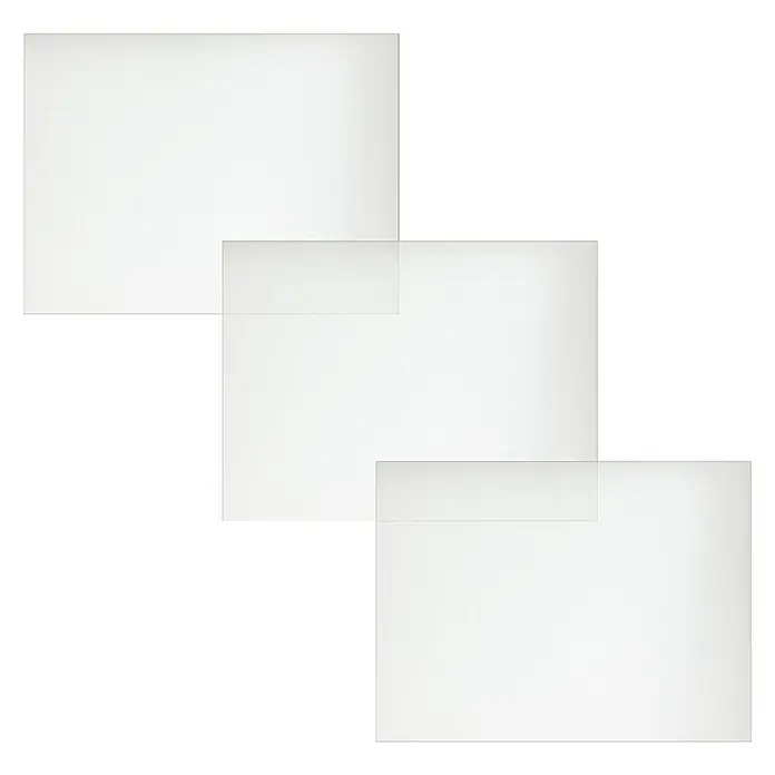 Vidrio para puerta vidriera - Específico para: Ancho de 82,5 cm - Tres láminas acrílicas transparentes superpuestas, creando un sutil efecto de sombra que realza la transparencia y la profundidad.
