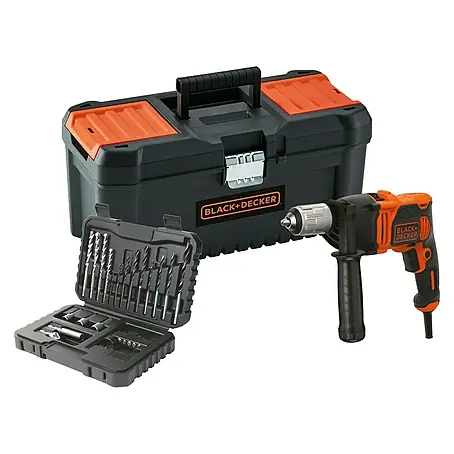 Black+Decker  Taladro percutor BEH850KA32-QS + kit de 32 accesorios