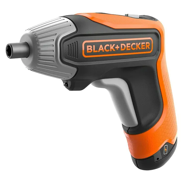 Black+Decker Atornillador de batería BCF611CK-QW - 3,6 V, 1 batería - Un destornillador inalámbrico Black+Decker en negro y naranja, perfecto para reparaciones domésticas y tareas de montaje.