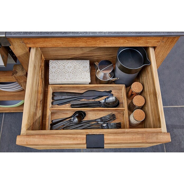 Sunfun Módulo para barbacoa (Con cajón, L x An x Al: 63 x 58 x 92 cm, Madera)