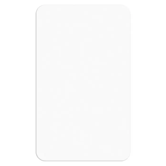 Grosfillex Wall+ Perfil con ranura - 2.600 x 18 x 6 mm, Blanco - Forma rectangular blanca con esquinas redondeadas, ideal para presentaciones de productos y elementos de diseño.