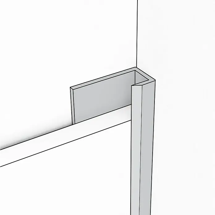 Grosfillex Wall+ Einfassprofil - 2.600 x 18 x 6 mm, Titan - Graues Eckprofil aus Metall für rechtwinklige Verbindungen.