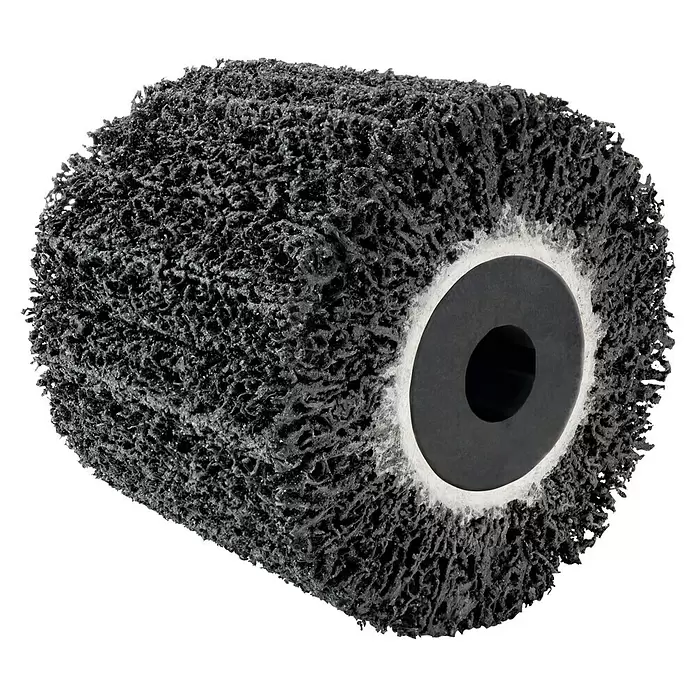 Scheppach Bürstenwalze Siliziumkarbid - Durchmesser: 125 mm, Passend für: Scheppach Satiniermaschine MRS1300 - Schwarze, strukturierte Schleifwalze zur Oberflächenbearbeitung.