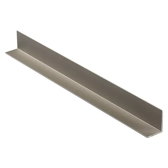 Grosfillex Wall+ Winkelleiste außen - 2.600 x 12 x 12 mm, Titan - Silbernes L-Profil aus Metall für Bau oder Rahmen.