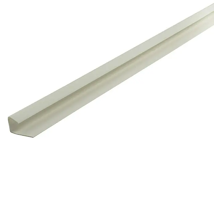 Grosfillex Abschlussprofil - Weiß, 2.600 x 110 x 20 mm - Weiße J-Leiste aus Kunststoff für den Innenbereich, ideal für saubere Kantenabschlüsse an Wänden und Decken.