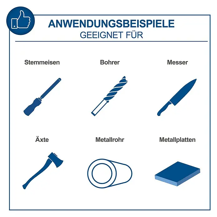 Scheppach Elektro-Nass-Trockenschleifer BG 200W - 250 W - Anwendungsbeispiele: Geeignet für Stechbeitel, Bohrer, Messer, Äxte, Metallrohre und Metallplatten.