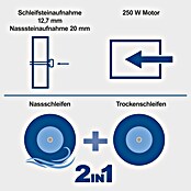 Scheppach Nass-Trocken Doppelschleifer BG 200W (250 W, 130 U/min (Nassschleifscheibe), Durchmesser Schleifscheibe: 150 mm)