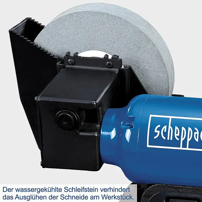 Scheppach Elektro-Nass-Trockenschleifer BG 200W - 250 W - Nahaufnahme einer Scheppach Nass-Schleifmaschine.