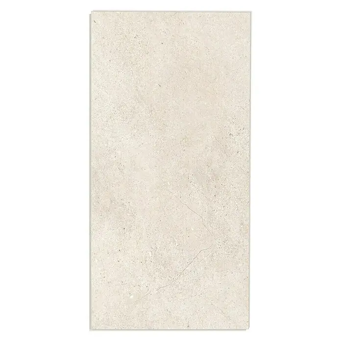 Grosfillex Wall+ Wandpaneel - Cream Slate, 600 x 300 x 5 mm, 11 Stk. - Helle rechteckige Feinsteinzeugfliese mit einer leicht strukturierten Oberfläche, die eine natürliche Steinoptik aufweist.