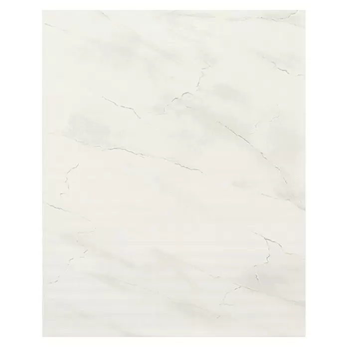 Grosfillex Wandpaneel Element Mineral Marmor grau - Marmor grau, 2.600 x 375 x 8 mm - Weiße Marmortextur mit zarter grauer Maserung.