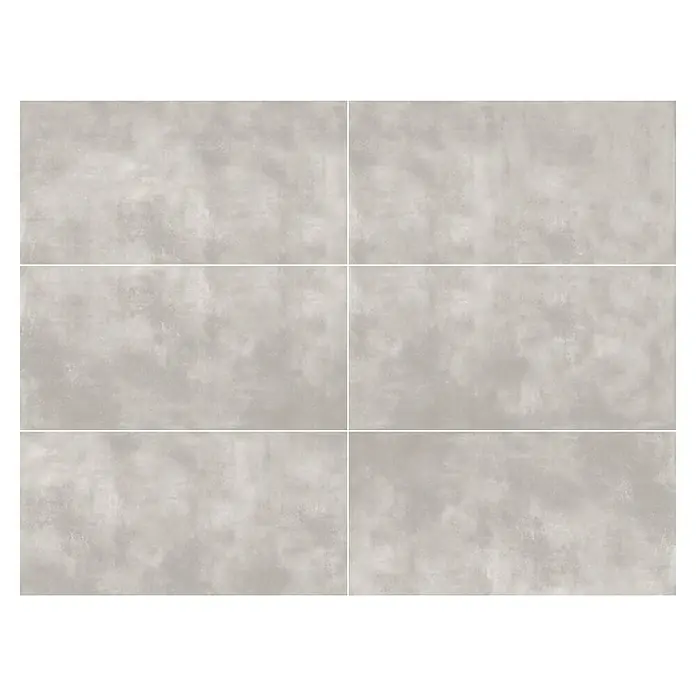 Feinsteinzeugfliese Big Show XXL - 59,8 x 119,8 cm, Grau, Matt - Sechs Bodenfliesen im modernen Design mit dezentem, hellgrauem Betonlook für stilvolle Innenräume. Die Fliesen sind ideal für Wohn- und Geschäftsräume.