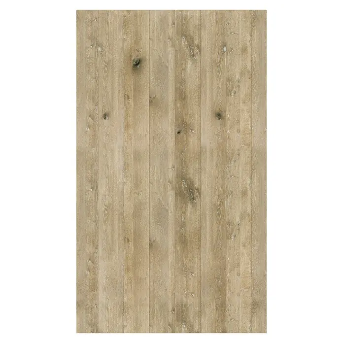 GEO Alu-Verbundplatte - 150 x 255 cm, Eiche Gekalkt - Nahtlose Textur von hellem Holz mit Ästen und Maserung für ein natürliches und rustikales Aussehen. Ideal für Innenarchitektur und Design.