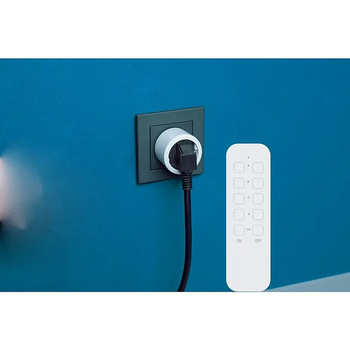 Voltomat Funksteckdosen-Set - Weiß, 4 Stk., Reichweite ca.: 30 m, Max. Anschlussleistung: 2.300 W - Wandsteckdose mit intelligenter Steuerung und Fernbedienung zum komfortablen Ein- und Ausschalten von Geräten.