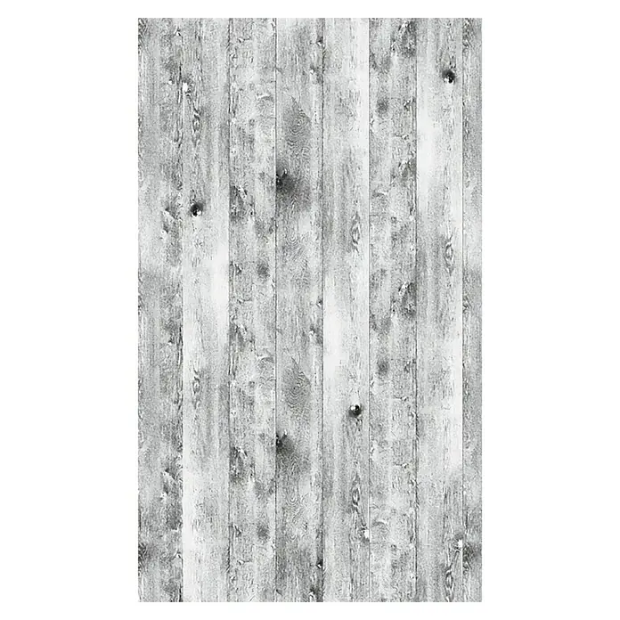 GEO Alu-Verbundplatte - 150 x 255 cm, Eiche Weiß - Grauer Holzhintergrund mit Brettern und Maserung, ideal für vielseitige Designprojekte. Strukturierte Oberfläche für rustikalen Charme.