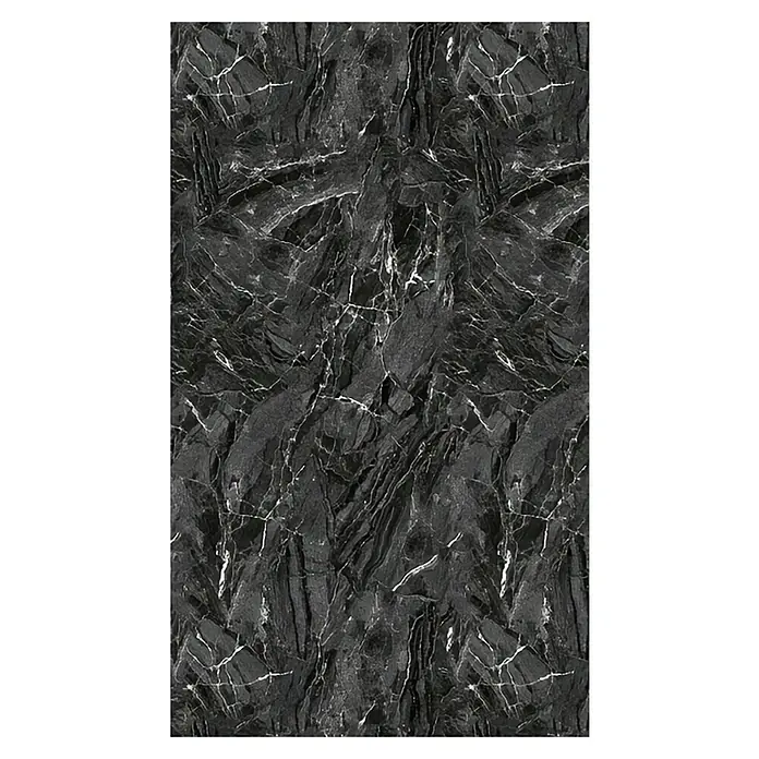 GEO Alu-Verbundplatte - 150 x 255 cm, Gunmetal - Schwarzer Marmor mit auffälligen weißen Adern sorgt für einen edlen Look in jedem Raum. Perfekt für Arbeitsplatten, Böden und Wandverkleidungen.