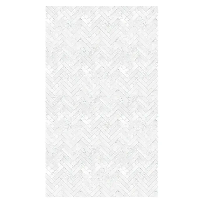 GEO Alu-Verbundplatte - 150 x 255 cm, Weiß - Bild eines weißen Fischgrätenmusters, das eine elegante und zeitlose Textur für Hintergründe oder Designprojekte bietet.