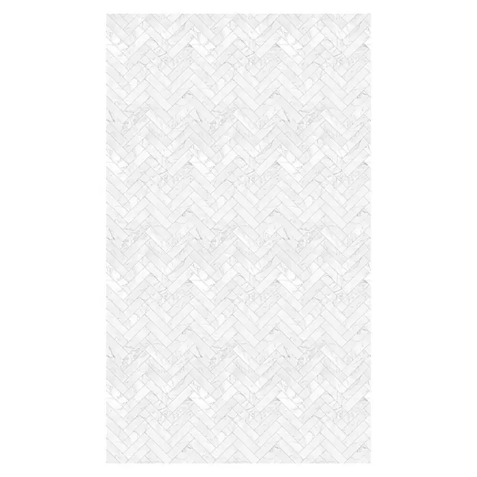 GEO Alu-Verbundplatte - 150 x 255 cm, Weiß - Bild eines weißen Fischgrätenmusters, das eine elegante und zeitlose Textur für Hintergründe oder Designprojekte bietet.