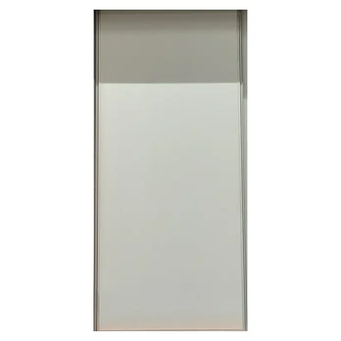 Modulkit Xaden Puerta corredera lisa - An x Al: 800 x 2.302 mm, Blanco, Específico para: Módulos de 40/60/80/100 cm - Un primer plano de una moderna persiana enrollable blanca, bajada, que combina diseño elegante y funcionalidad.