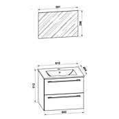 VCM Badinos Badmöbel-Set (60 cm, Schwarz, Glänzend, 3 -tlg.) | BAUHAUS