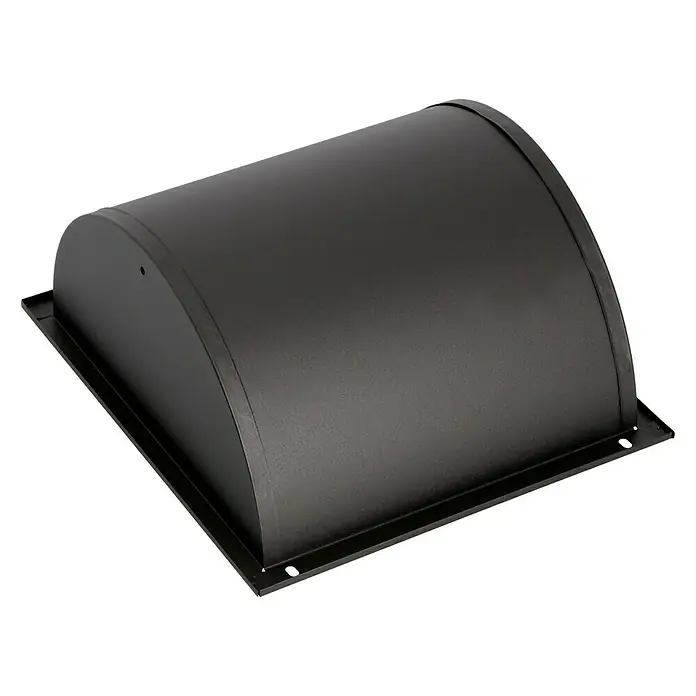 Seitenelement Firebowl - Passend für: Grillstar Smoker Missouri - Eine Nahaufnahme einer mattschwarzen, halbrunden Außenleuchte, die eine robuste und stilvolle Beleuchtungslösung für den Außenbereich bietet.