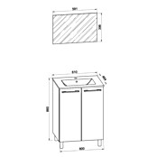 VCM Badinos Badmöbel-Set T2 (60 cm, Weiß, Glänzend, 3 -tlg.) | BAUHAUS