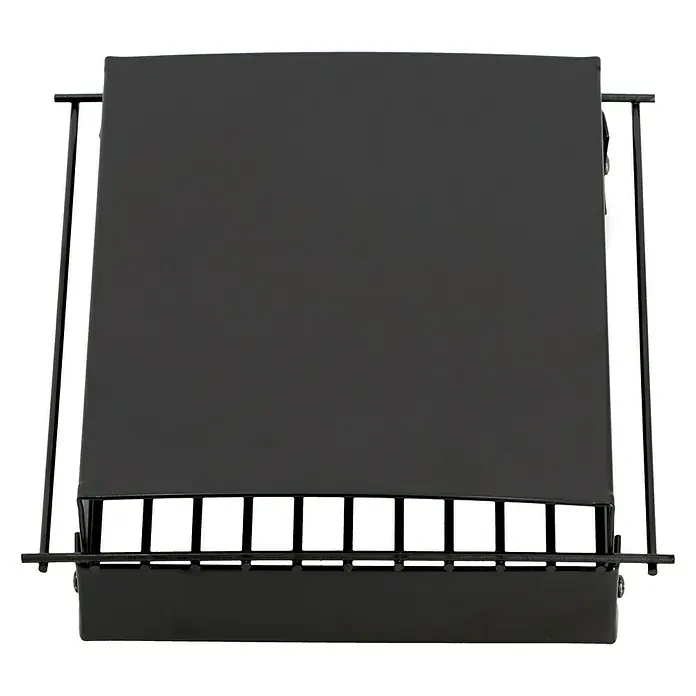 Kohleschale - Passend für: Grillstar Smoker Missouri - Nahaufnahme eines schwarzen Wäscheständers. Er hat ein minimalistisches Design und eine rechteckige Form.