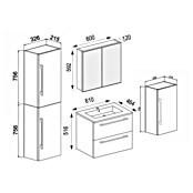 VCM Badinos Badmöbel-Set SPS (126 cm, Weiß, Glänzend) | BAUHAUS