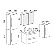 VCM Badinos Badmöbel-Set SPS (126 cm, Schwarz, Glänzend) | BAUHAUS