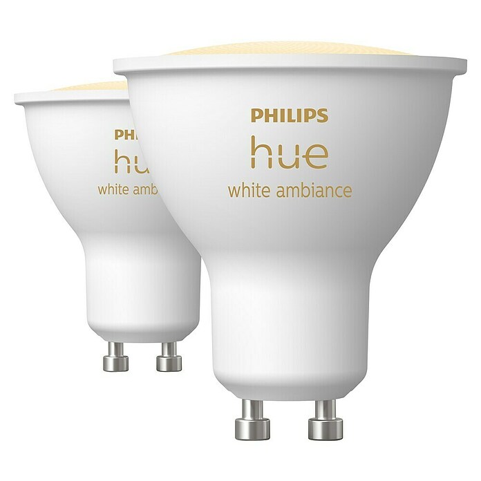 Philips Hue Smart-LED-Lampe White Ambiance (GU10, Dimmbar, Mehrfarbig, 400 lm, 4,2 W, 2 Stk.) | BAUHAUS