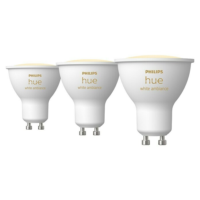 Philips Hue Smart-LED-Lampe White Ambiance (GU10, Dimmbar, Mehrfarbig, 400 lm, 4,2 W, 3 Stk.) | BAUHAUS