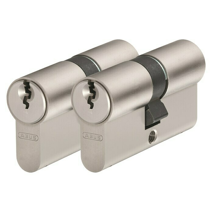 Abus Profilzylinder-Set E202 x Türzylinder, Baulänge innen: 30 mm, Baulänge außen: 30 mm, Anzahl Schlüssel: 5 Stk. Front View