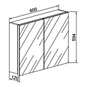 VCM Badinos Spiegelschrank (B x H: 60 x 59,2 cm, Ohne Beleuchtung, Holz, Weiß) | BAUHAUS