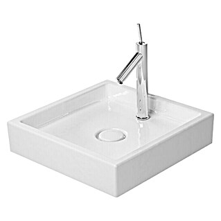 Duravit Starck 1 Aufsatzwaschbecken (47 x 47 cm, Ohne Spezialglasur, Hahnloch: Mitte, Ohne Überlauf, Weiß)