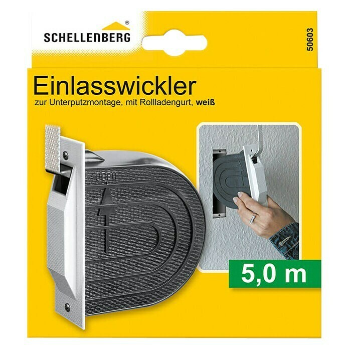 Schellenberg Einlasswickler (Lochabstand: 118 mm, Gurtbreite: 14 mm)