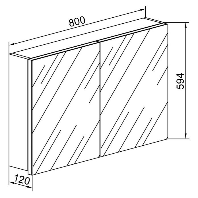VCM Badinos Spiegelschrank (B x H: 80 x 59,2 cm, Ohne Beleuchtung, Holz, Honig-Eiche) | BAUHAUS