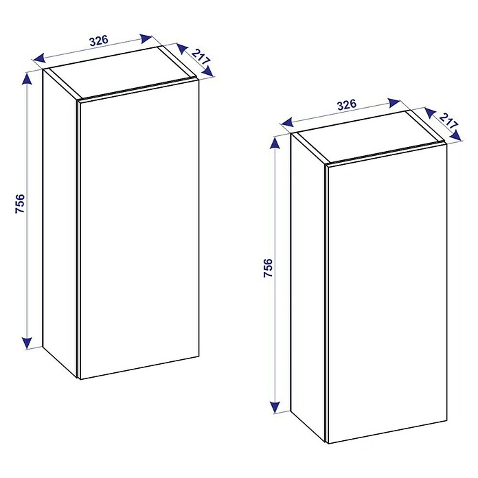 VCM Lendas Hochschrank (33 x 22 x 150 cm, Honig-Eiche) | BAUHAUS